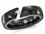 Men's Diamond Black Titanium 6mm Wedding Band Ring 1/10 Carat (ctw I1))